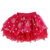 Girls Fancy Net Skirt - Red - test-store-for-chase-value