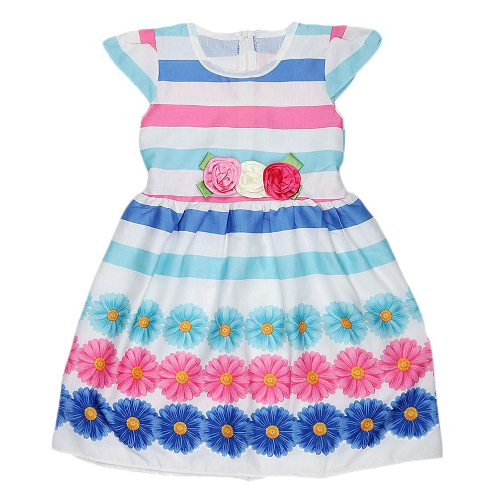 Girls Fancy Frock - Blue - test-store-for-chase-value