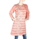 Women's Embroidered Short Kurti - Peach - test-store-for-chase-value