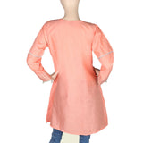 Women's Embroidered Short Kurti - Peach - test-store-for-chase-value