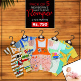 Newborn Half Sleeves Romper Pack Of 5 - test-store-for-chase-value