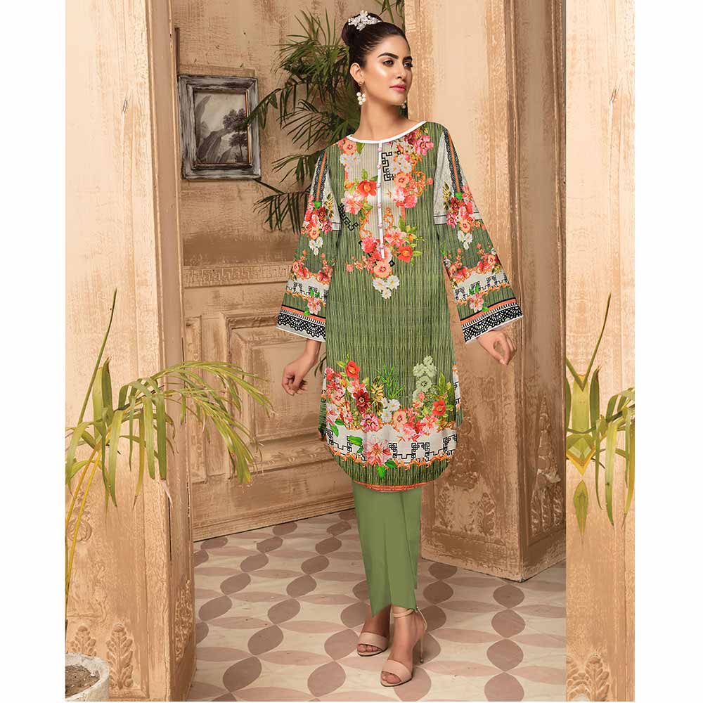 Anchal Digital Printed Khaddar Un-Stitched Kurti - 19, Women, Unstitched Kurti, Ulfat Textile, Chase Value