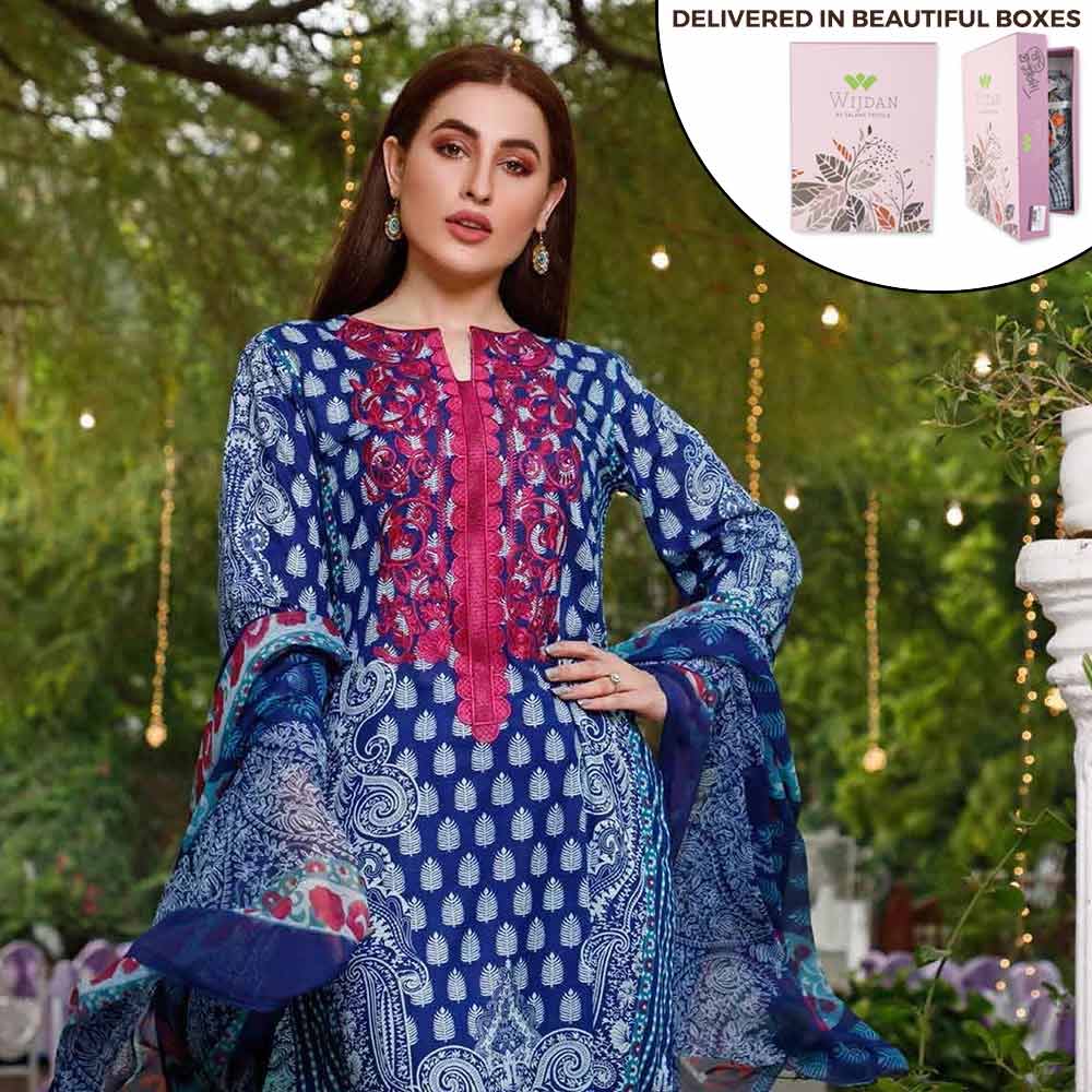 Zobia Noor Embroidered Lawn 3 Piece Un-Stitched Suit - ZN-06B, Women, 3Pcs Shalwar Suit, Salam's Textiles, Chase Value