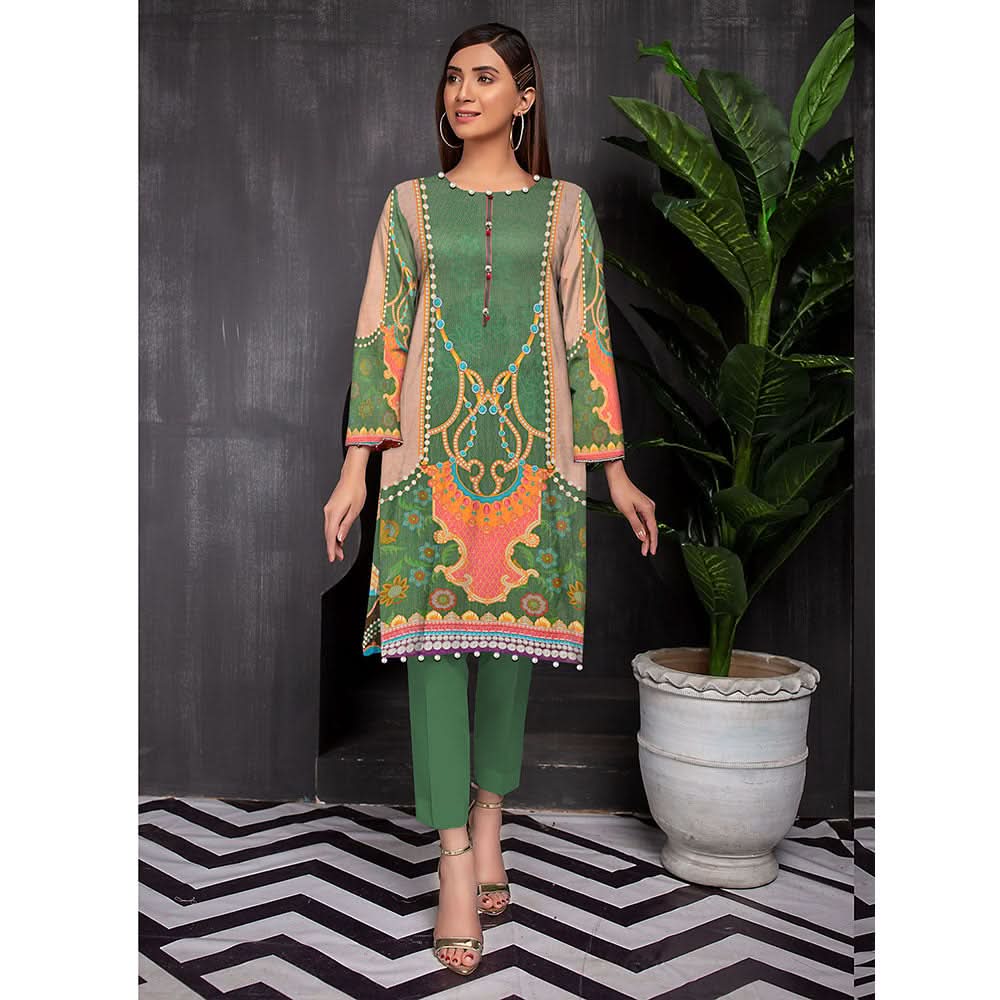 Anchal Digital Printed Masoori Un-Stitched Kurti - 01, Women, Unstitched Kurti, Ulfat Textile, Chase Value