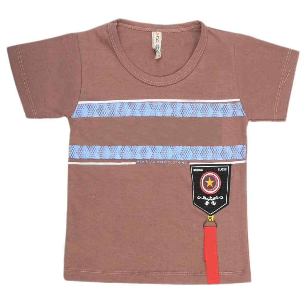 Boys Half Sleeves T-Shirt - Coffee, Kids, Boys T-Shirts, Chase Value, Chase Value