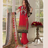 Zobia Noor Embroidered Lawn 3 Piece Un-Stitched Suit - B4, Women, 3Pcs Shalwar Suit, Salam's Textiles, Chase Value