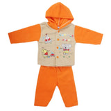 Newborn Boy Full Sleeves Polar Hoodie Suit - Orange, Kids, NB Boys Sets And Suits, Chase Value, Chase Value