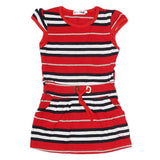 Girls Yarn Dyed Half Sleeves T-Shirt - Red, Kids, Girls T-Shirts, Chase Value, Chase Value