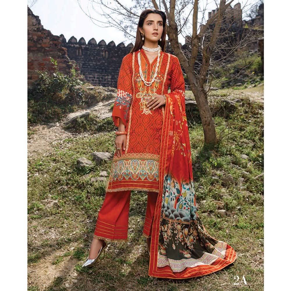 Monsoon Printed Lawn 3 Pcs Un-Stitched Suit Vol 2 - 2-A, Women, 3Pcs Shalwar Suit, Al-Zohaib Textiles, Chase Value