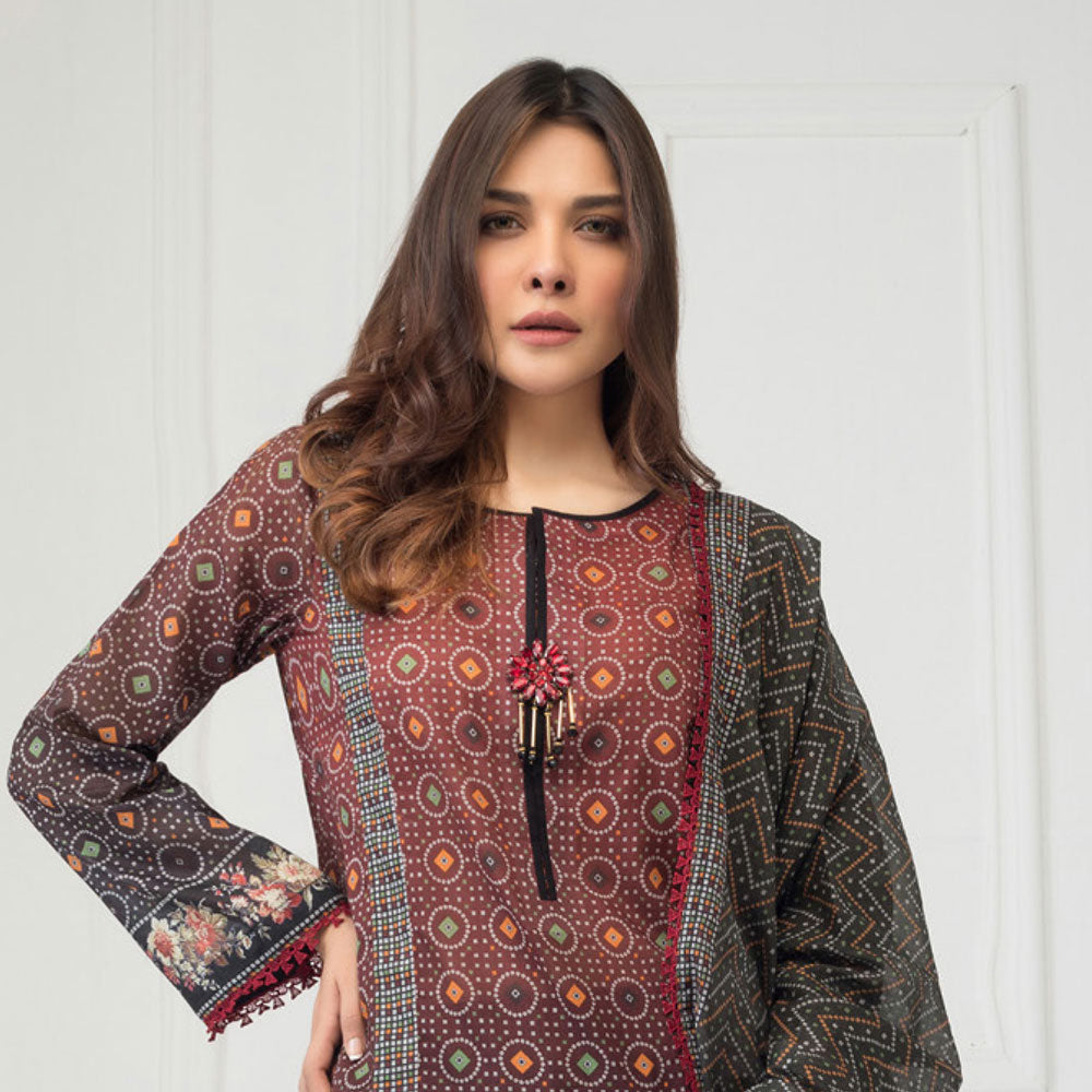 Regalia Printed Lawn 3 Piece Un-Stitched Suit - 02, Women, 3Pcs Shalwar Suit, Regalia Textiles, Chase Value