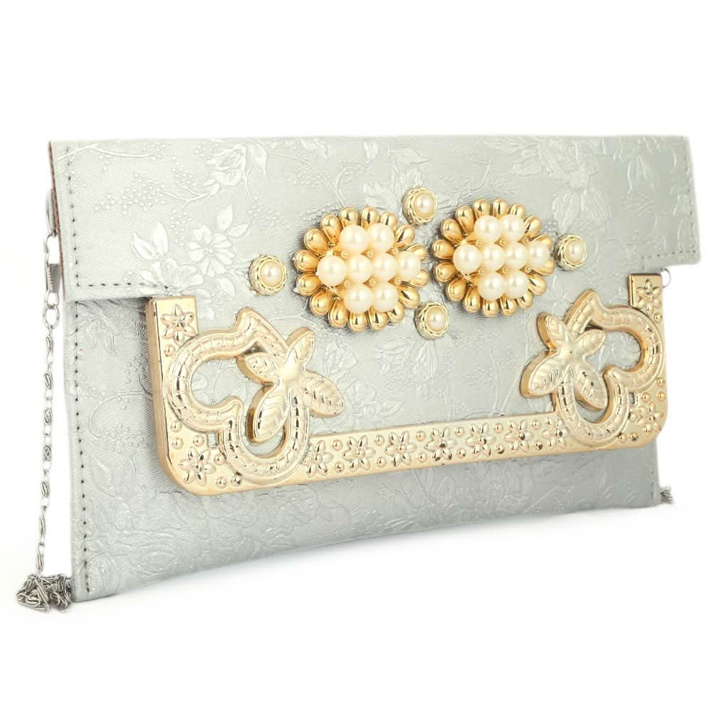 Women's Fancy Clutch (K-2077) - White, Women, Clutches, Chase Value, Chase Value