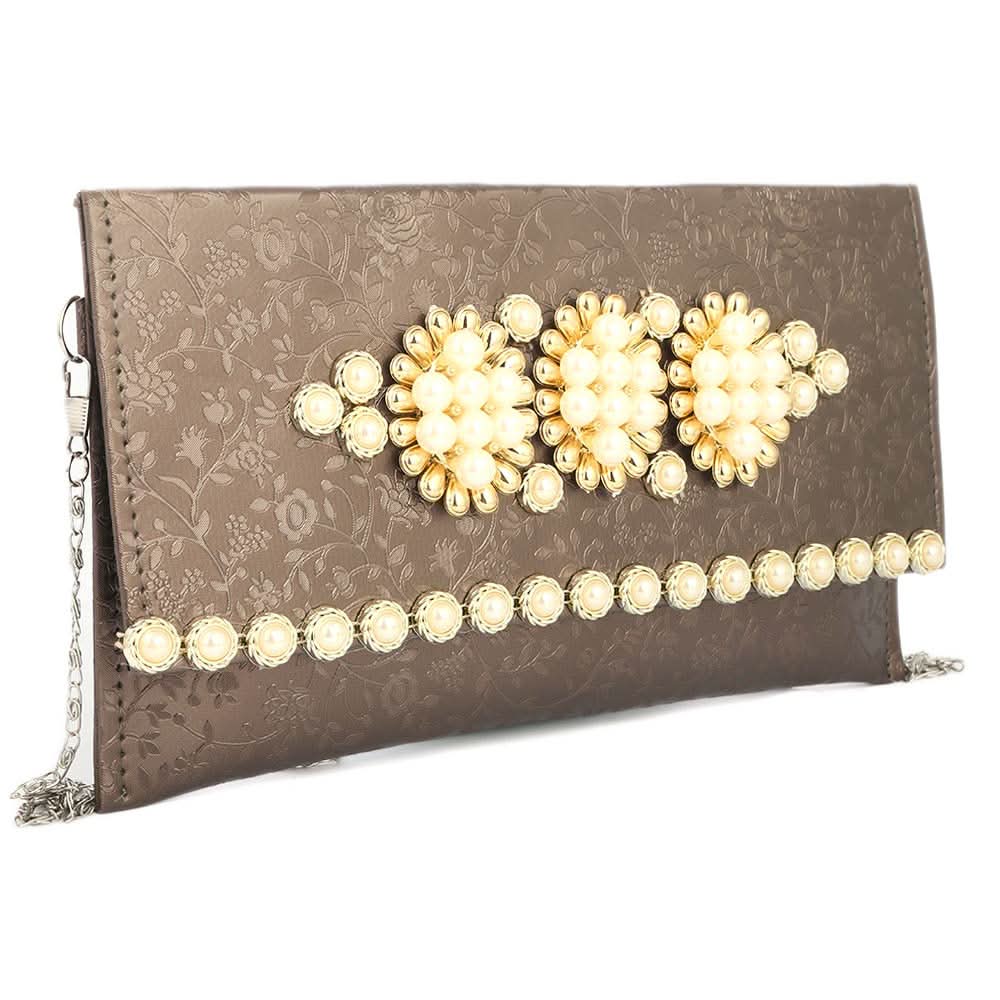 Women's Fancy Clutch (K-2078) - Coffee, Women, Clutches, Chase Value, Chase Value