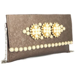 Women's Fancy Clutch (K-2078) - Coffee, Women, Clutches, Chase Value, Chase Value