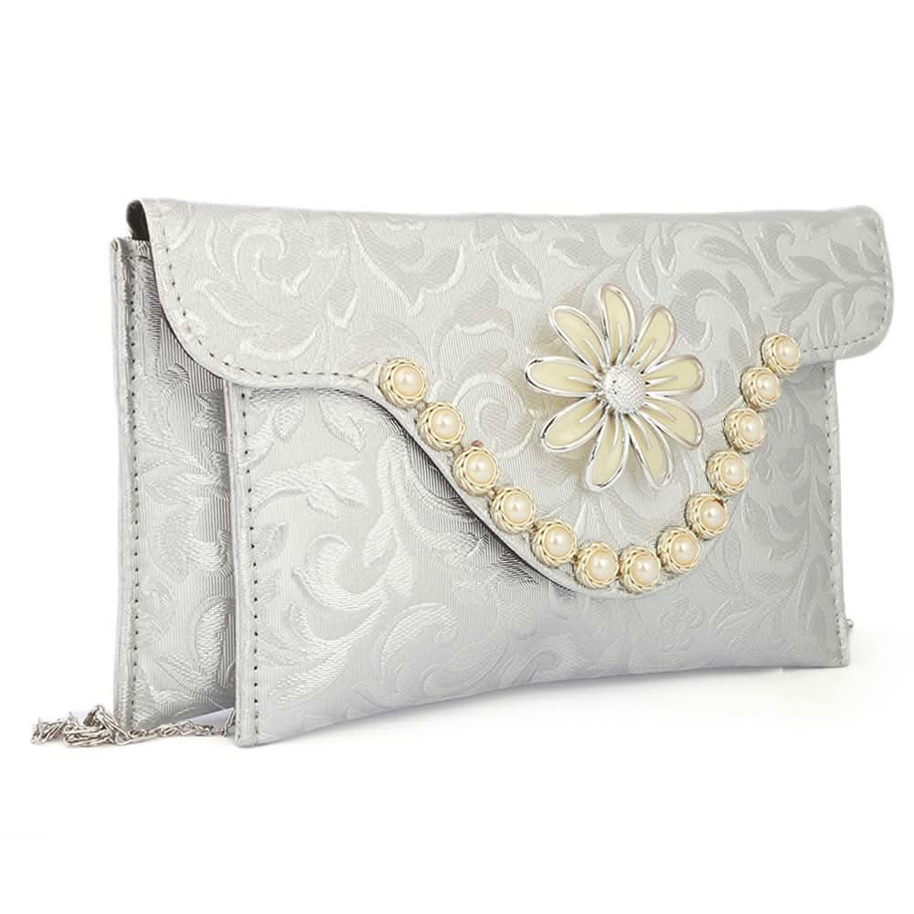 Women's Fancy Clutch (K-2082) - Silver, Women, Clutches, Chase Value, Chase Value