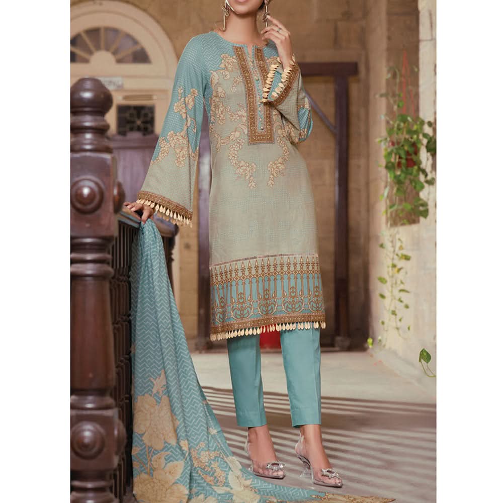 VS Daman Printed Cambric unstitched 3pc Suit V-2, Women, 3Pcs Shalwar Suit, VS Textiles, Chase Value