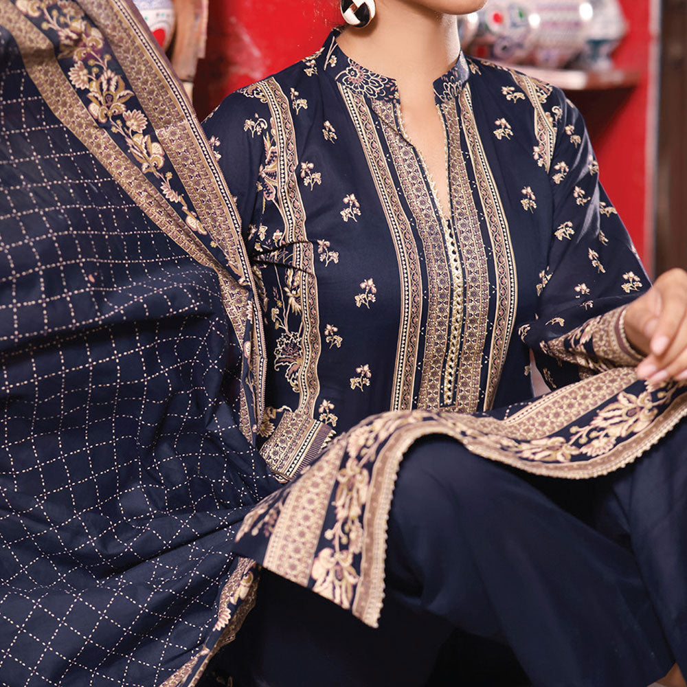 VS Daman Printed Cambric unstitched 3pc Suit V-2, Women, 3Pcs Shalwar Suit, VS Textiles, Chase Value