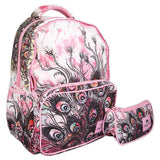 School Bag 2291 - Pink Peacock Feathers, Kids, School And Laptop Bags, Chase Value, Chase Value