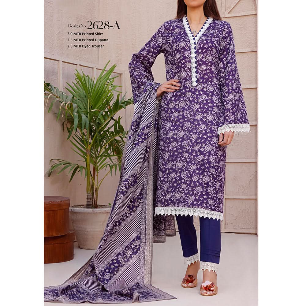 Signature Printed Lawn 3Pcs Unstitched Suit V1, Women, 3Pcs Shalwar Suit, Chase Value, Chase Value