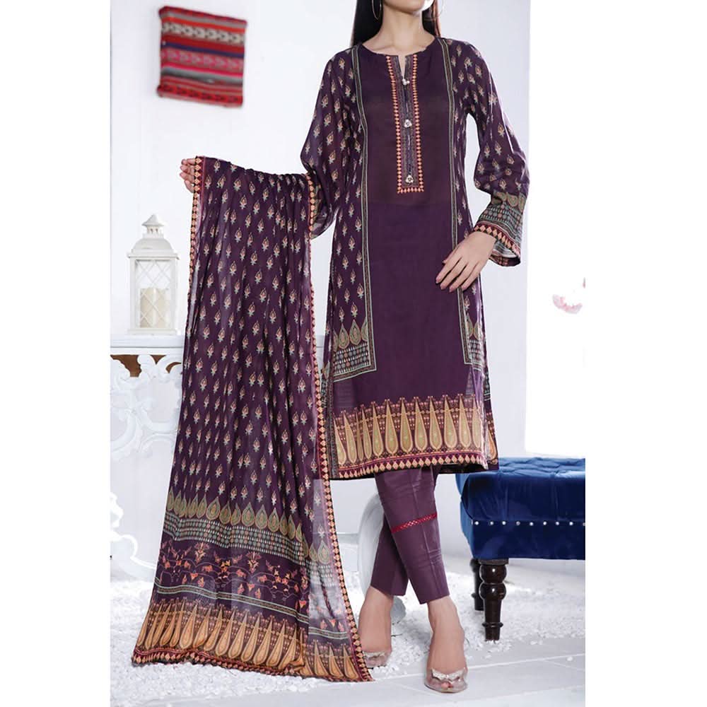VS-MISRI Digital Printed Lawn V-3 3 Pcs Un-Stitched Suit - 29A, Women, 3Pcs Shalwar Suit, VS Textiles, Chase Value