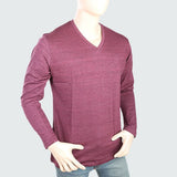 Men's V Neck Full Sleeves T-Shirt - Purple, Men, T-Shirts And Polos, Chase Value, Chase Value