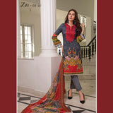 Zobia Noor Embroidered Lawn 3 Piece Un-Stitched Suit - A1, Women, 3Pcs Shalwar Suit, Salam's Textiles, Chase Value