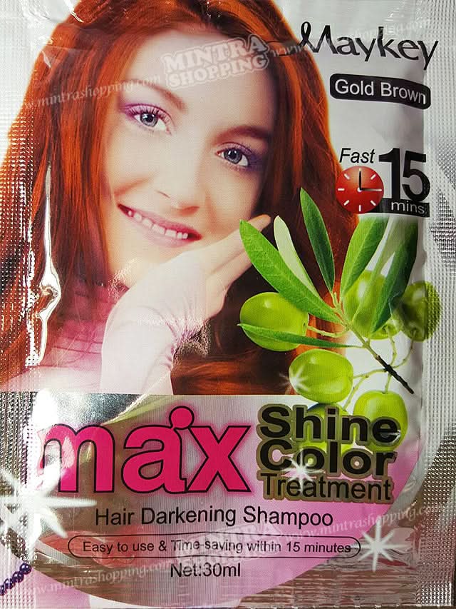 Maykey Shampoo Color Gold Brown 30Ml, BEAUTY & PERSONAL CARE, HAIR COLOUR, Chase Value, Chase Value