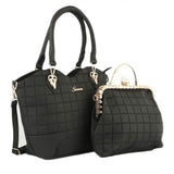 Women's Handbag 2 Pcs (303) - Black, Women, Bags, Chase Value, Chase Value