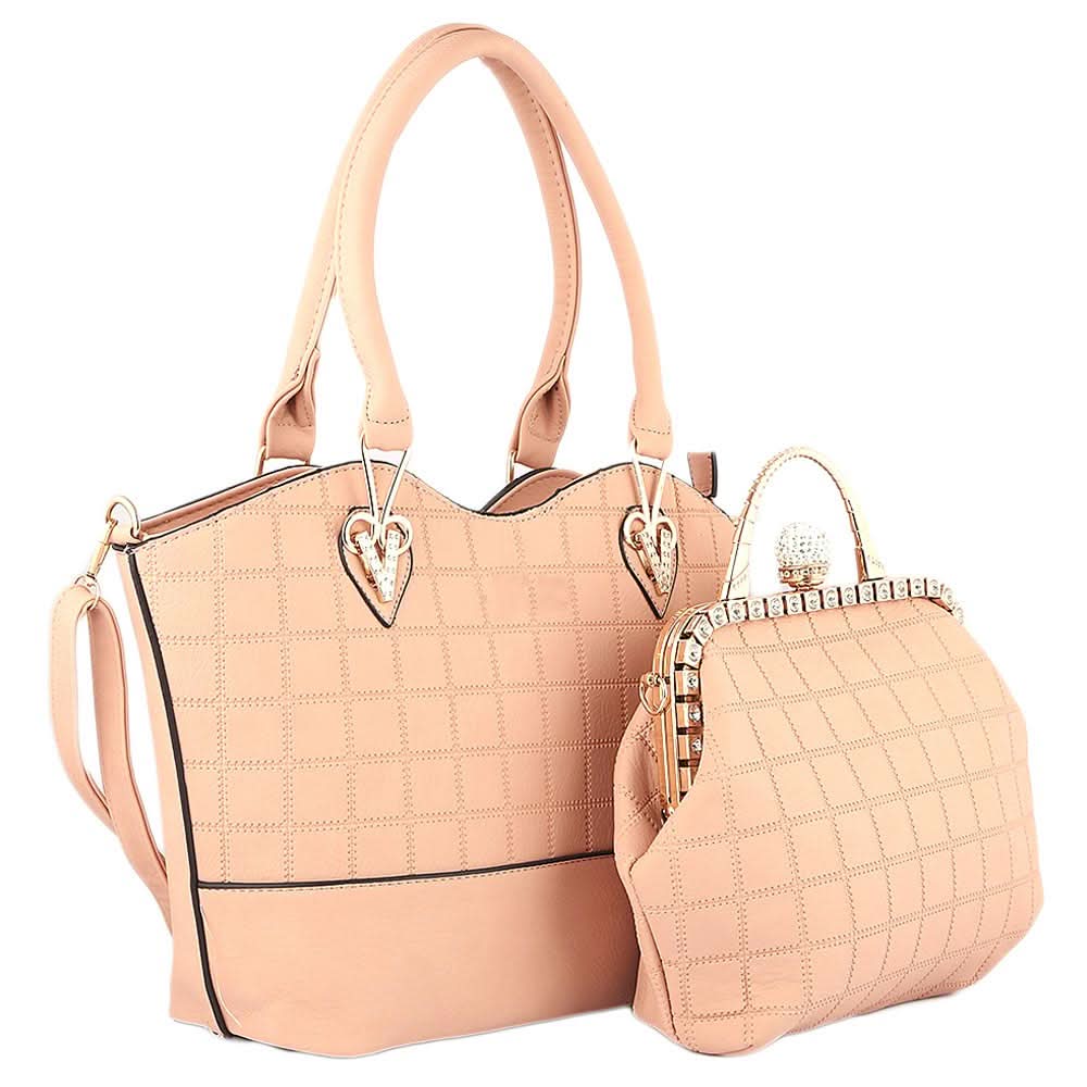 Women's Handbag 2 Pcs (303) - Pink, Women, Bags, Chase Value, Chase Value
