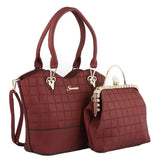 Women's Handbag 2 Pcs (303) - Maroon, Women, Bags, Chase Value, Chase Value