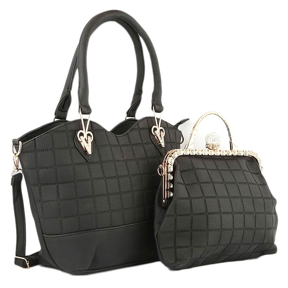 Women's Handbag 2 Pcs (303) - Black, Women, Bags, Chase Value, Chase Value