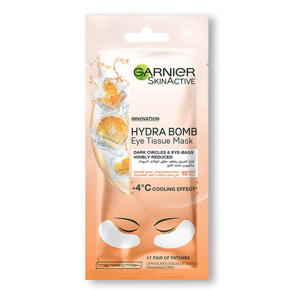 Garnier Hydra Bomb Eye Tissue Mask, Orange , BEAUTY & PERSONAL CARE, MASKS, Garnier, Chase Value