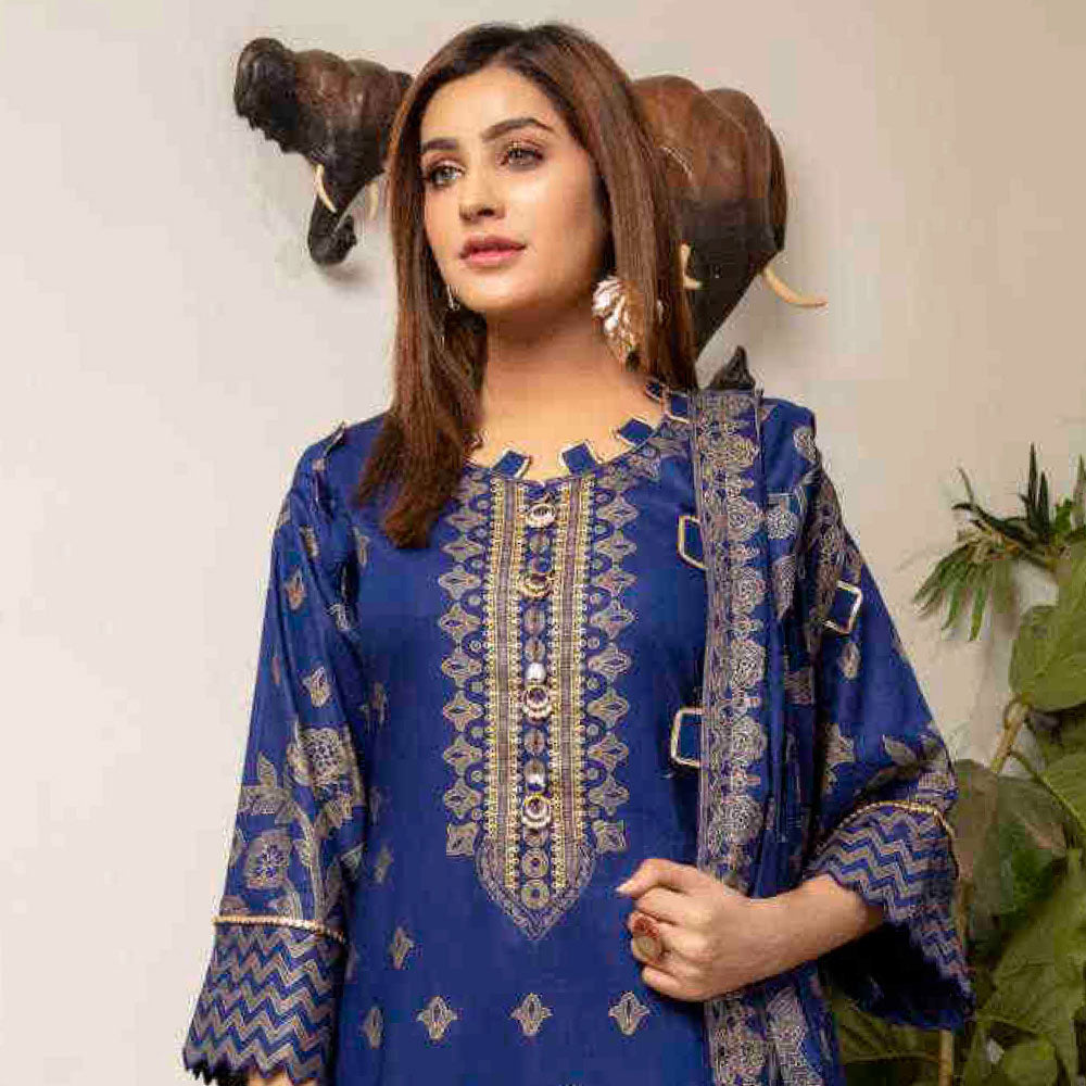 AL Zohaib Monsoon Cotton Gold Print unstitched 3pc Suit, Women, 3Pcs Shalwar Suit, Al-Zohaib Textiles, Chase Value