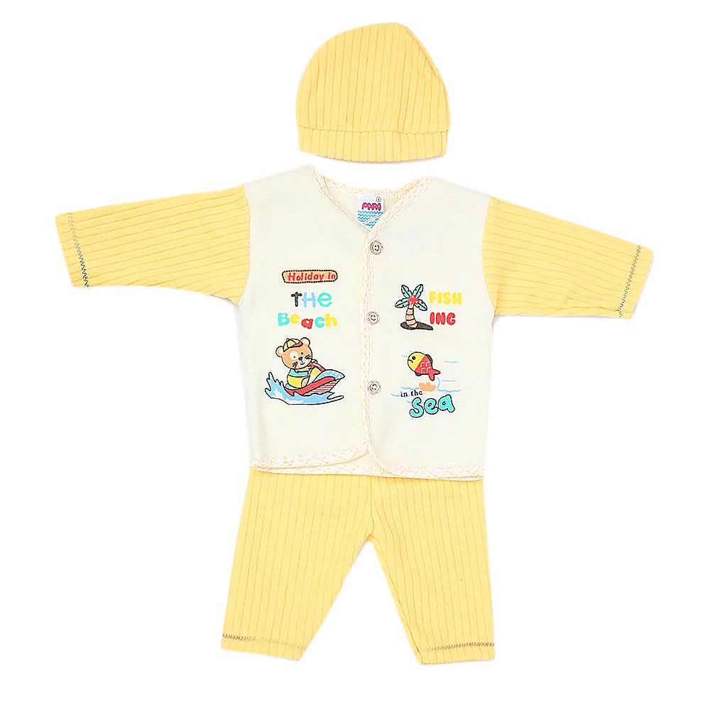 Newborn Boy Full Sleeves Polar Suit 3884 - Yellow, Kids, NB Boys Sets And Suits, Chase Value, Chase Value