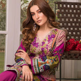 Zobia Noor Embroidered Lawn 3 Piece Un-Stitched Suit - A6, Women, 3Pcs Shalwar Suit, Salam's Textiles, Chase Value