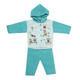 Newborn Boy Full Sleeves Polar Hooded Suit - Cyan, Kids, NB Boys Sets And Suits, Chase Value, Chase Value