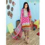 Monsoon Printed Lawn 3 Pcs Un-Stitched Suit Vol 1 - 3-C, Women, 3Pcs Shalwar Suit, Al-Zohaib Textiles, Chase Value