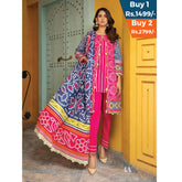 Anum Classic Printed Lawn 3 Pcs Un-Stitched Suit V 5 - 4-A, Women, 3Pcs Shalwar Suit, Al-Zohaib Textiles, Chase Value