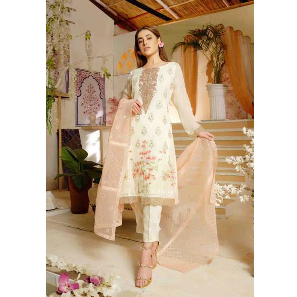 Extraordinaire Embroidered Chiffon 3 Pieces Un-Stitched Suits - 4710, Women, 3Pcs Shalwar Suit, Tawakkal Fabrics, Chase Value
