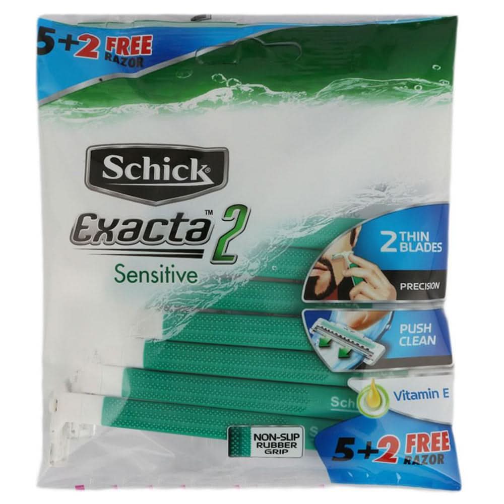 Schick Exacta 2 Sensitive 5+2 Free Razors, BEAUTY & PERSONAL CARE, RAZOR AND CARTRIDGES, Chase Value, Chase Value