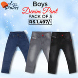 Boys Denim Pant Pack Of 3, Kids, Boys Pants, Chase Value, Chase Value