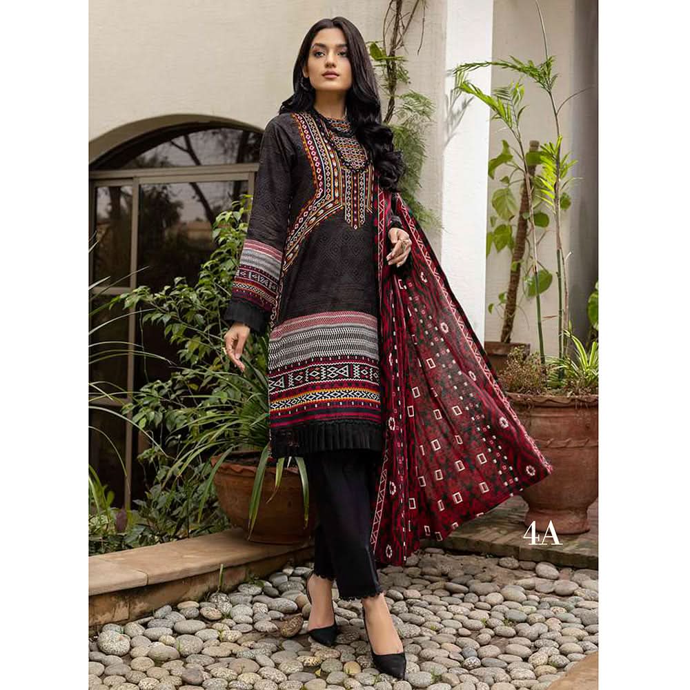 Anum Printed Lawn Unstitiched 3Pcs Suit V1 - A-4, Women, 3Pcs Shalwar Suit, Al-Zohaib Textiles, Chase Value