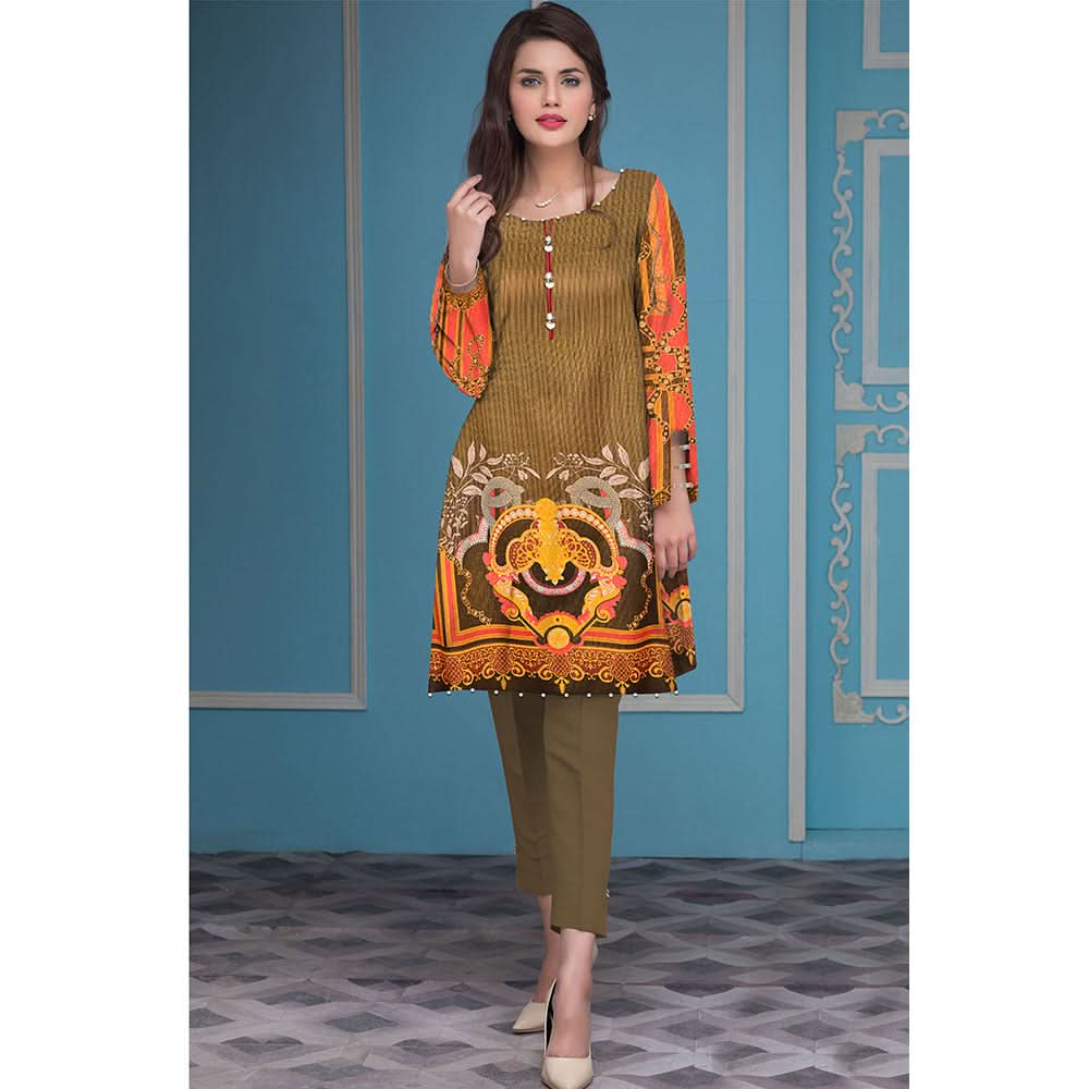 Anchal Digital Printed Masoori Un-Stitched Kurti - 04, Women, Unstitched Kurti, Ulfat Textile, Chase Value