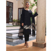 Kalyan Black & White Embroidered Shifli 3 Piece Un-Stitched Suit - 04, Women, 3Pcs Shalwar Suit, ZS Textiles, Chase Value