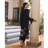 Kalyan Black & White Embroidered Shifli 3 Piece Un-Stitched Suit - 04, Women, 3Pcs Shalwar Suit, ZS Textiles, Chase Value