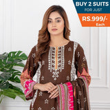 Sahil Printed Lawn V 3 3 Pcs Un-Stitched Suit - 5, Women, 3Pcs Shalwar Suit, ZS Textiles, Chase Value