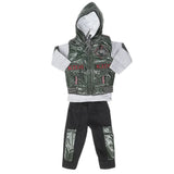Boys 3 Piece Full Sleeves Suit - Olive Green, Kids, Boys Sets And Suits, Chase Value, Chase Value