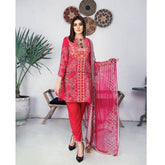 Morja Digital Printed Viscose with Chikan Kari 3 Pcs Un-Stitched Suit - 06, Women, 3Pcs Shalwar Suit, UK Fashion, Chase Value