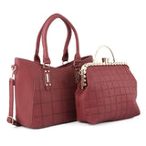 Women's Handbag 2 Pcs (6015) - Maroon, Women, Bags, Chase Value, Chase Value