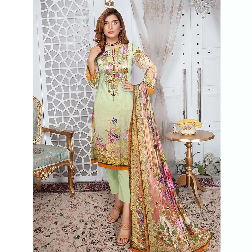 Tehzeeb Digital Printed Viscose 3 Pcs Un-Stitched Suit - 05, Women, 3Pcs Shalwar Suit, Ulfat Textile, Chase Value