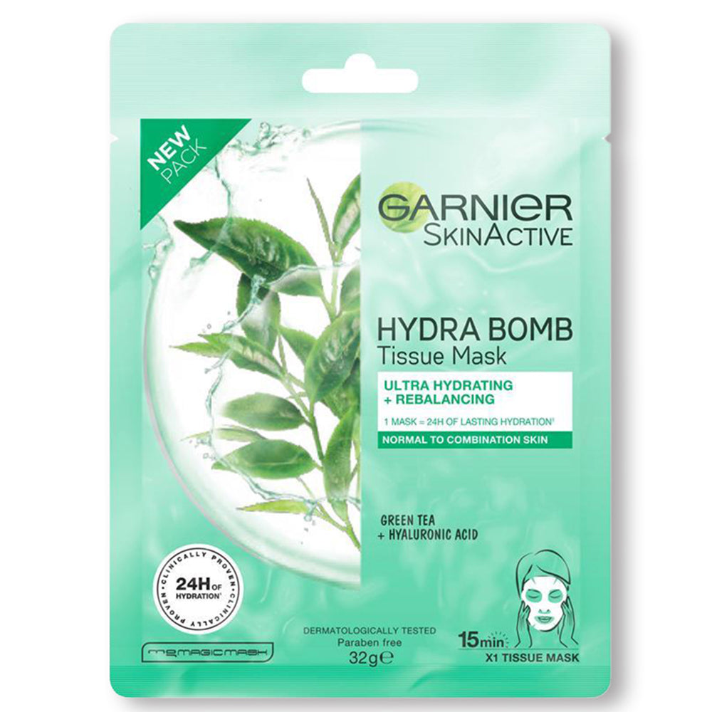 Garnier Hydrabomb Tissue Green Tea Face , BEAUTY & PERSONAL CARE, MASKS, Garnier, Chase Value